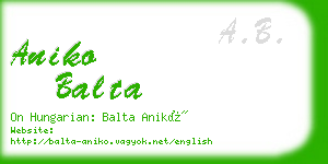 aniko balta business card